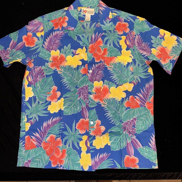 Vintage 1970s Hawaii Button Up Shirt & Hat Sz Large In Mint Unworn Condition! - Picture 11 of 16
